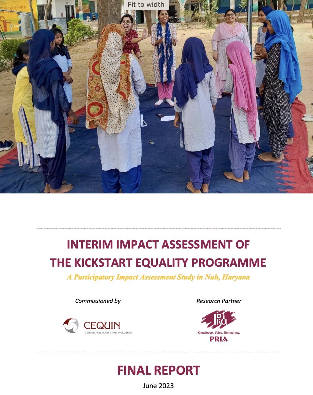 CEQUIN Interim Impact Assessment Report June 2023